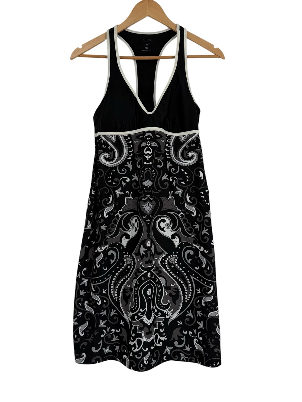 Athleta Womens Black White Patterned Halter Activewear Dress Size MT Tall